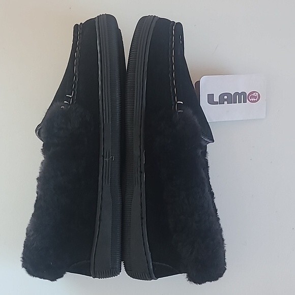Lamo Australian Suede Sheep Skin Candace Slip On Moccasins Black Women's Size 9 - Picture 5 of 12